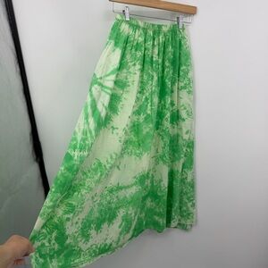 Stark X green tie dye maxi skirt sz XS 100% cotton